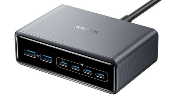 Anker Prime Charger 200W 6-Port GaN – 6-in-1 Ultra-Fast Charging Station (Silver)