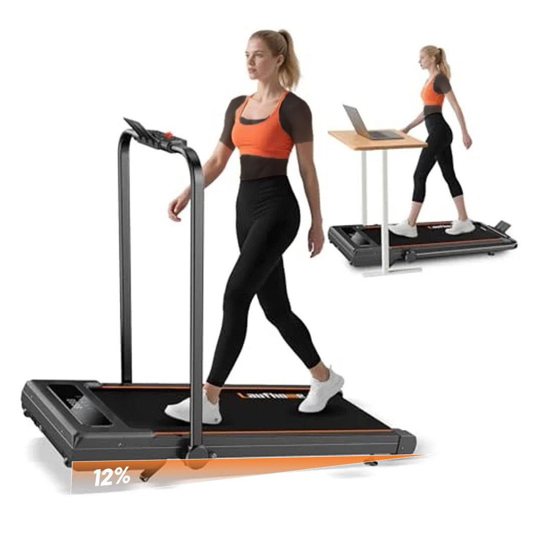 Black Bull 12% Auto Incline walking Treadmill with handrail With Big monitor and Flashlight,with bluetooth