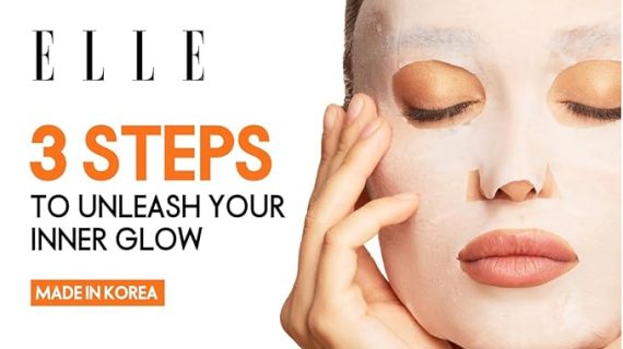 Korean ELLE Radiance Kit – 3-Step Peeling & Whitening Treatment with AHA Peeling Glove, Soothing Mask,Intensive Whitening Serum - Brightening, Exfoliating, Hydrating, Anti-Aging – For All Skin Types- 4 packs