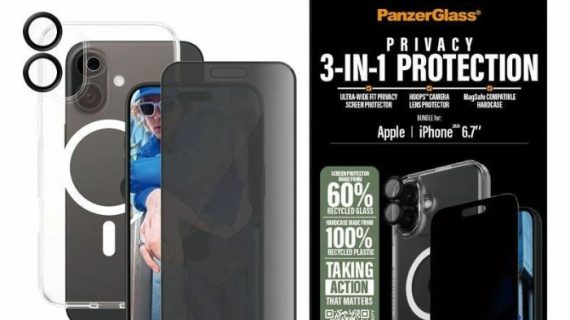 PanzerGlass® B1293+P2863+1283, 3-in-1 Privacy Protection Bundle PG Ultra Wide Fit Privacy SP | Hoops™ | HardCase for iPhone 16 Plus