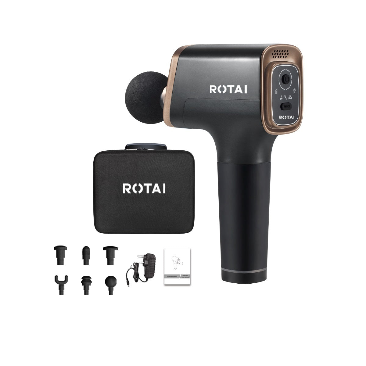 ROTAI/Big Massage Gun/3Modes/6Attachment