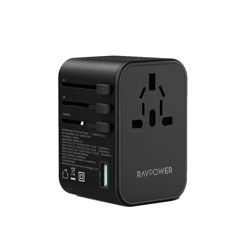 Ravpower RP-PC1034  Travel Charger PD PIONEER 65W 3-Port - Black
