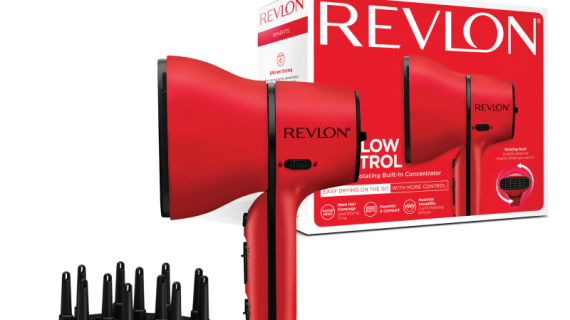 Revlon Airflow Control Hair Dryer 2000W – Ceramic Tourmaline with Diffuser & Concentrator (Red)