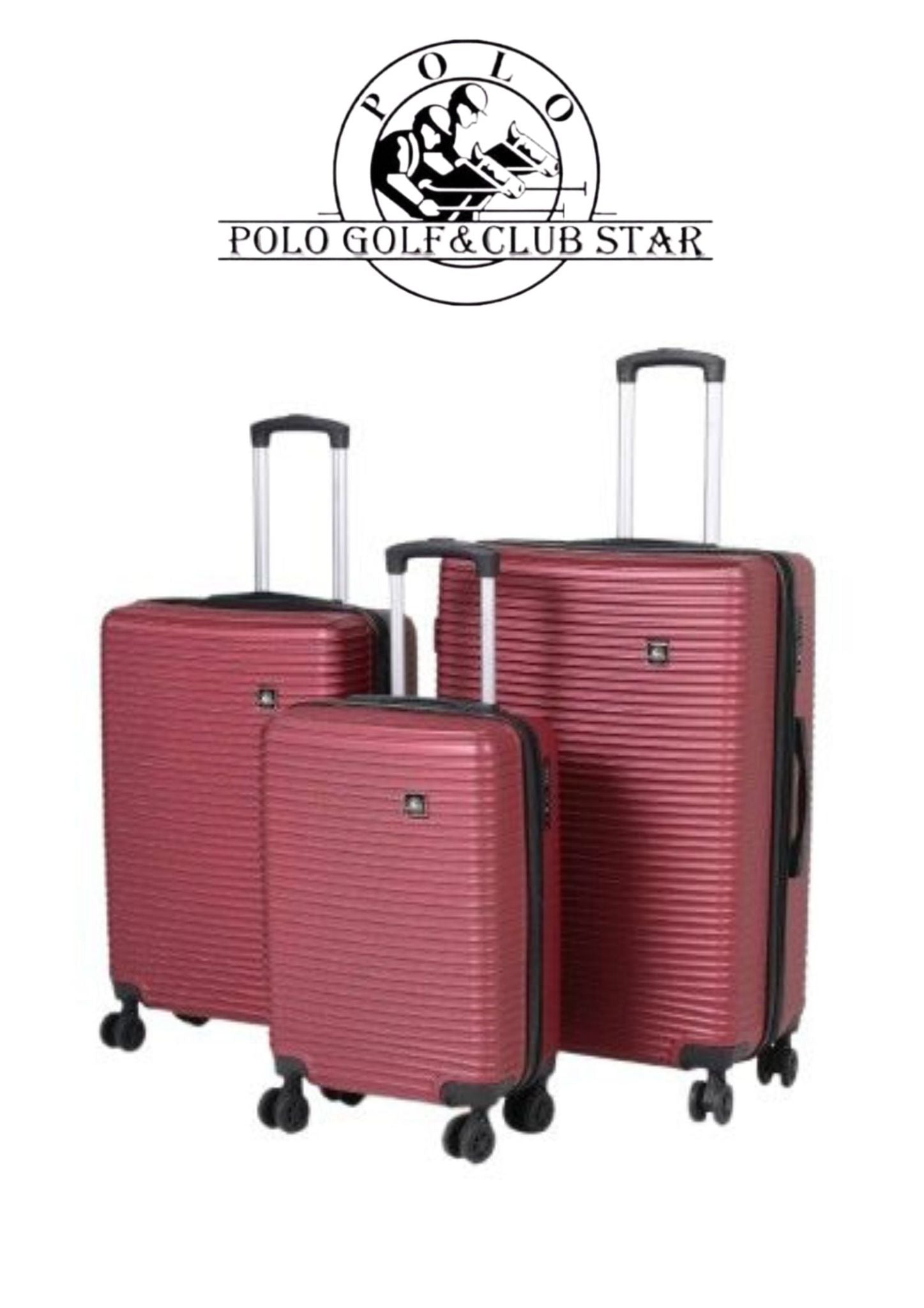 Polo OLIVIA ABS expandable SET 3PCS LARGE: 79 MEDIUM: 68.5"SMALL :52 RED