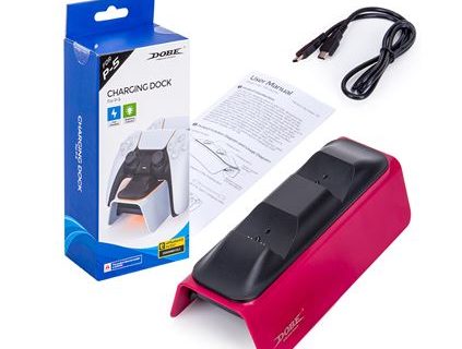 DOBE CHARGING DOCK FOR PS5 - Rose Red