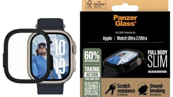 PanzerGlass® Screen Protector Snappie Full Body Slim Black | Apple Watch Ultra | pple Watch Ultra 2