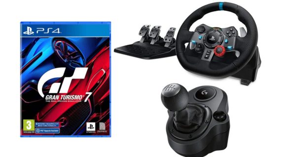 Logitech G29 Driving Force & Shifter Racing Wheel For PS5 & PC with Gran turismo