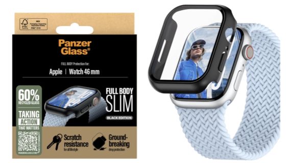 PanzerGlass® 3717, Screen Protector Snappie Full Body Slim Black | Apple Watch 45mm '24