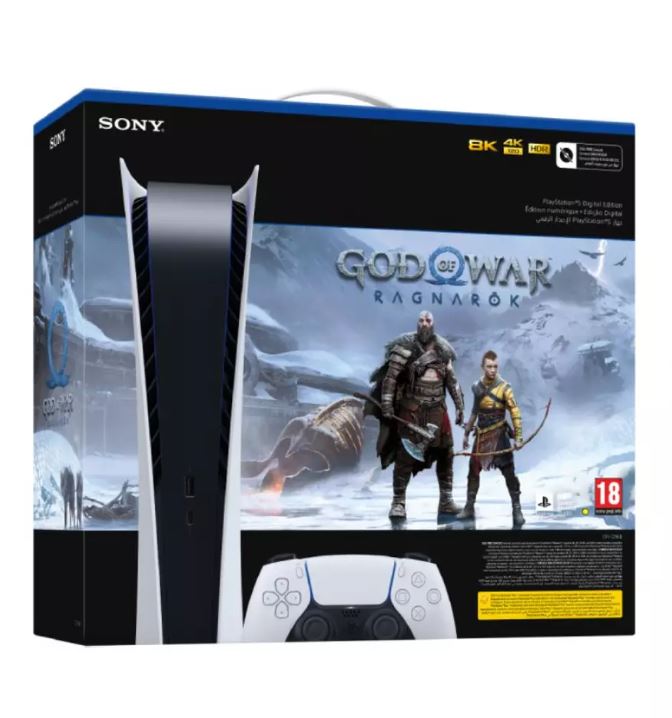 PlayStation 5 Digital Edition Console + God of War: Ragnarok Voucher