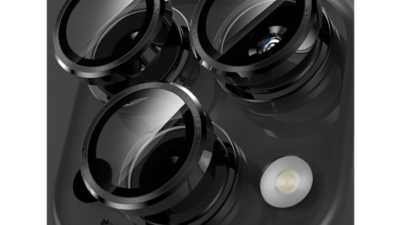 Asli Edgeguard Series 9h Hardness Hd Corning Camera Glass For Iphone 15 Pro/15 Pro Max | Black