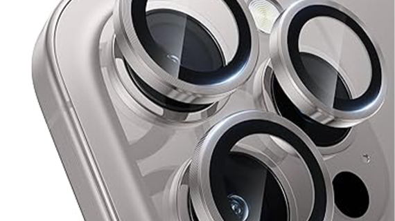 Asli Edgeguard Series 9h Hardness Hd Corning Camera Glass For Iphone 16 Pro/16 Pro Max | Titanium Gray