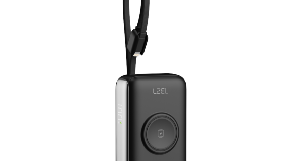 LZEL Ampflow10 Mini 10000Mah Pd Power Bank 22.5W | Built-In Type-C & Lightning Cable | Wireless Charging
