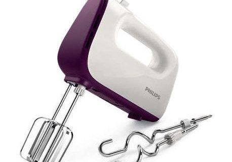 Philips Viva Collection 400W 5-Speed Hand Mixer | Purple | White