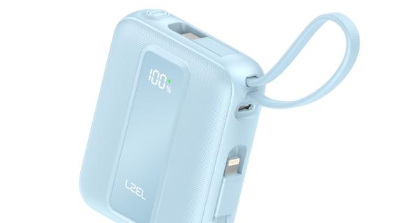 LZEL AMPNEO1O Mini 10000mAh PD Power Bank 30W | Built-in Type-C & Lightning Cable | Type-C Input/Output