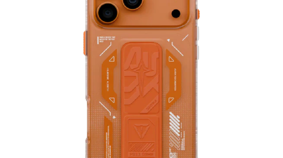 SKINARMA Helio Mag‑Charge + Grip‑Stand Case for iPhone 17 Pro Max | Orange