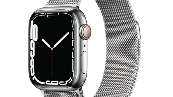 Apple Watch Series 7 GPS + Cellular, 45mm Silver Stainless Steel Case with Silver Milanese Loop