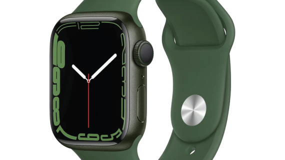 Apple Watch Series 7 GPS, 41mm Green Aluminium Case with Clover Sport Band - Regular