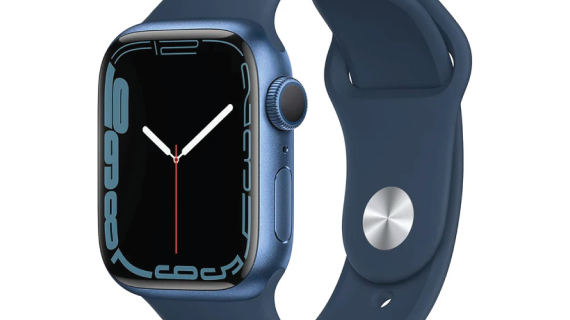 Apple Watch Series 7 GPS, 41mm Blue Aluminium Case with Abyss Blue Sport Band - Regular