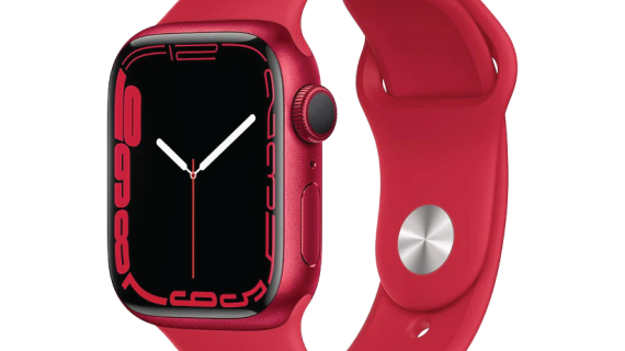 Apple Watch Series 7 GPS, 41mm Red Aluminium Case with Red Sport Band - Regular