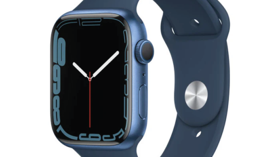 Apple Watch Series 7 GPS, 45mm Blue Aluminium Case with Abyss Blue Sport Band - Regular