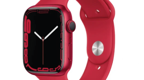 Apple Watch Series 7 GPS, 45mm RED Aluminium Case with RED Sport Band - Regular