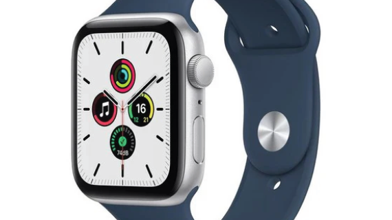 Apple Watch SE GPS + Cellular, 44mm Silver Aluminium Case with Abyss Blue Sport Band - Regular