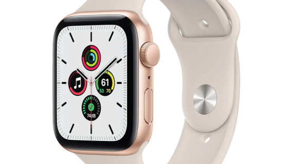 Apple Watch SE GPS + Cellular, 44mm Gold Aluminium Case with Starlight Sport Band - Regular