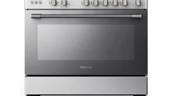 Toshiba 90X60cm Stainless Steel Gas Cooker with 115L Capacity