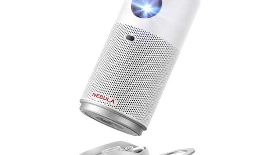Nebula Capsule Air Smart Projector with Built-in Google TV 720p HD & 2-Hour Playtime | White