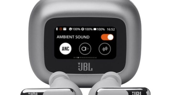 JBL Live Beam 3 True Wireless Earbuds with Screen | Silver