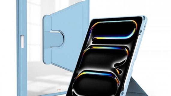 ZGA iPad Pro 11" 2024 Cover With Rotating | Clear Back Blue