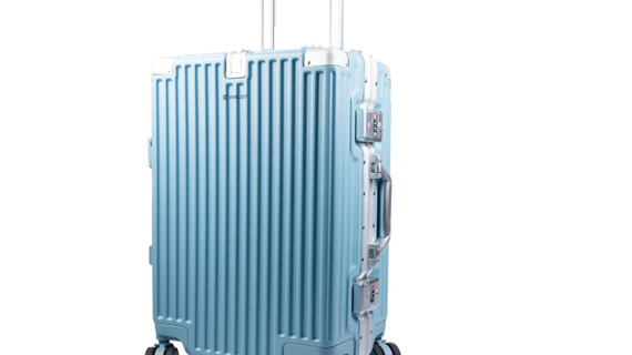 90 Percent  4 Wheels ABS Aluminum Frame 24 Inch Suitcase | Blue
